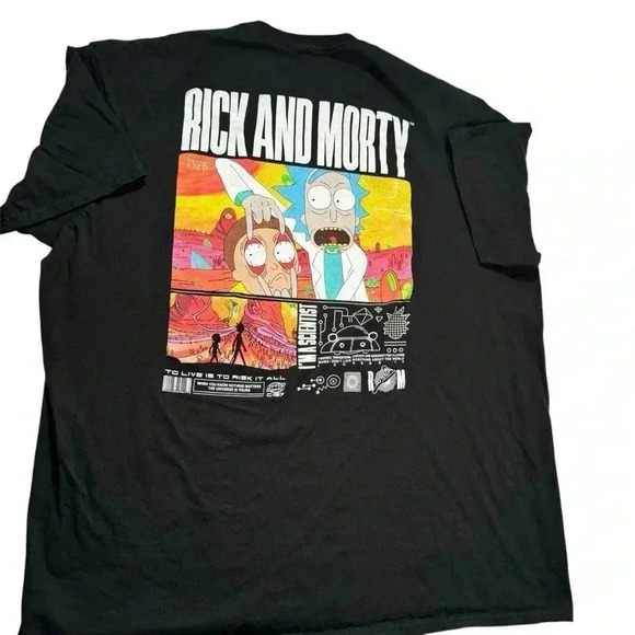 Rick And Morty Shirt Men XXL Black Cotton Crew Short Sleeve Adult Scientist - Picture 4 of 10